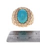 Turquoise Cabochon and Diamond Honeycomb Dome Ring